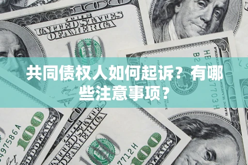 北京共同债权人如何起诉？有哪些注意事项？